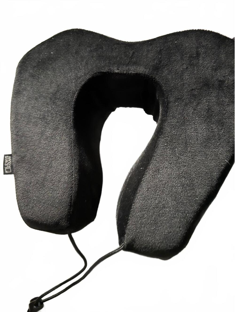 Lewis and Clark black velour travel neckpillow cushion plane
